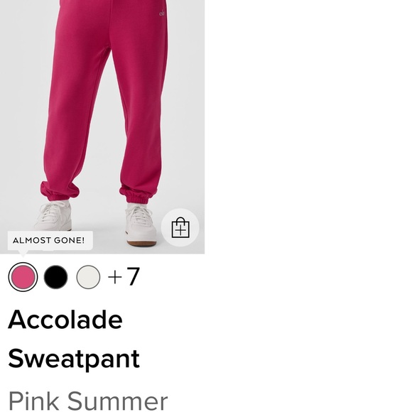 Alo pink summer crush sweatpants size M and sweatshirt size large - Picture 4 of 4